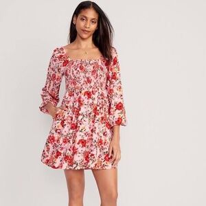 Fit & Flare Long-Sleeve Mini Dress